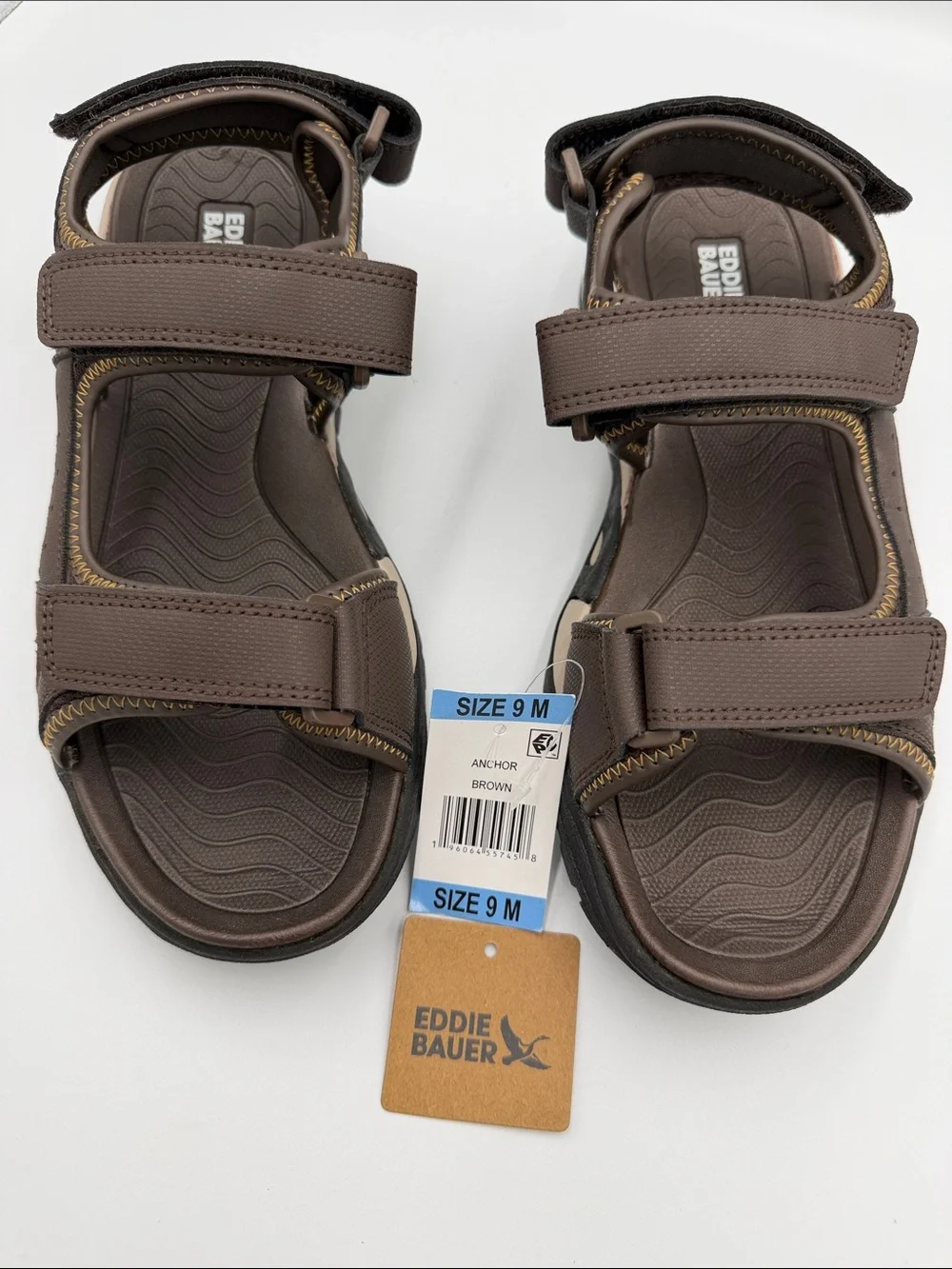 NWT Eddie Bauer Anchor Brown Sport Sandals Men’s Size 9M  Comfort Outdoor Hiking